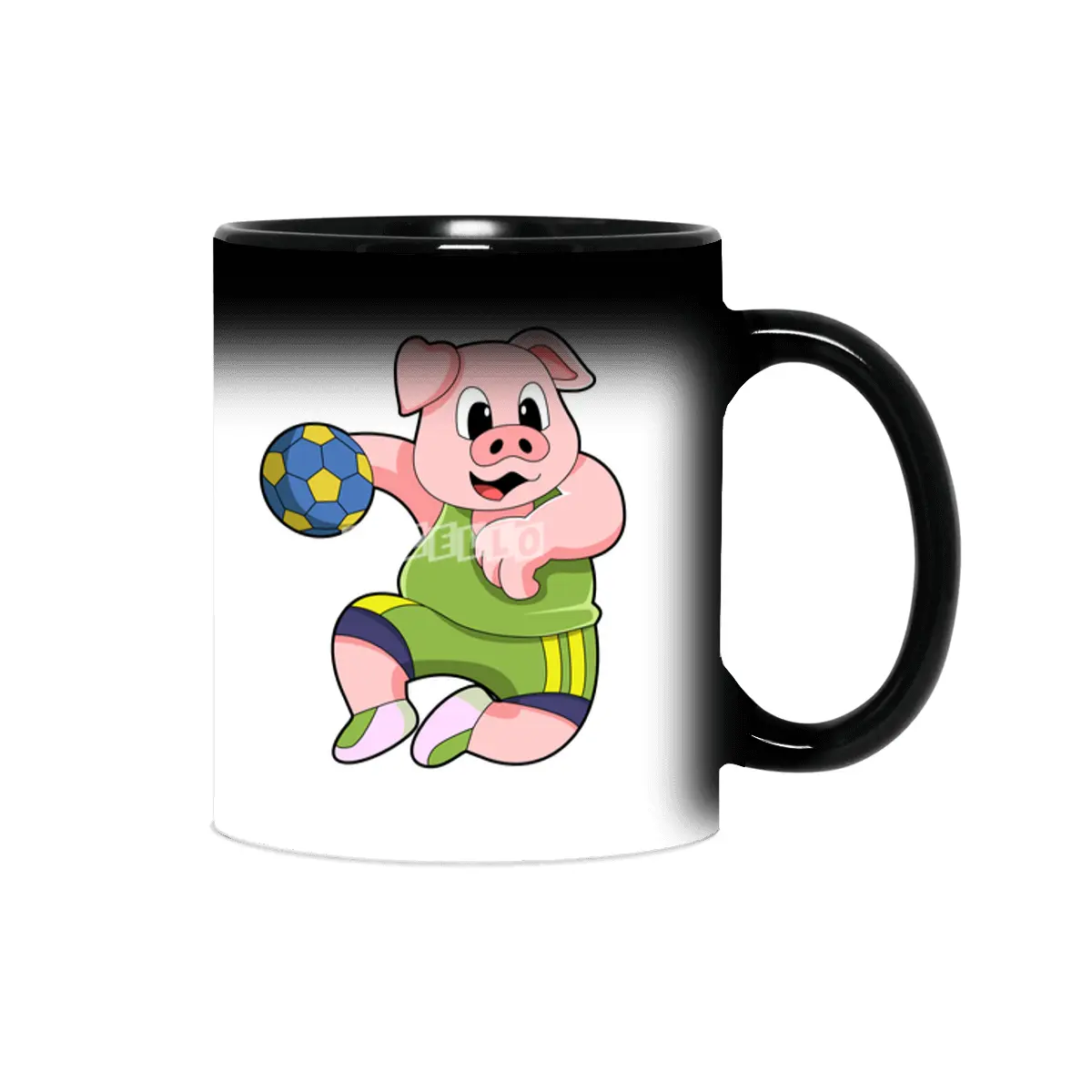 Pig as Handball player with Handball Sihirli Kupa