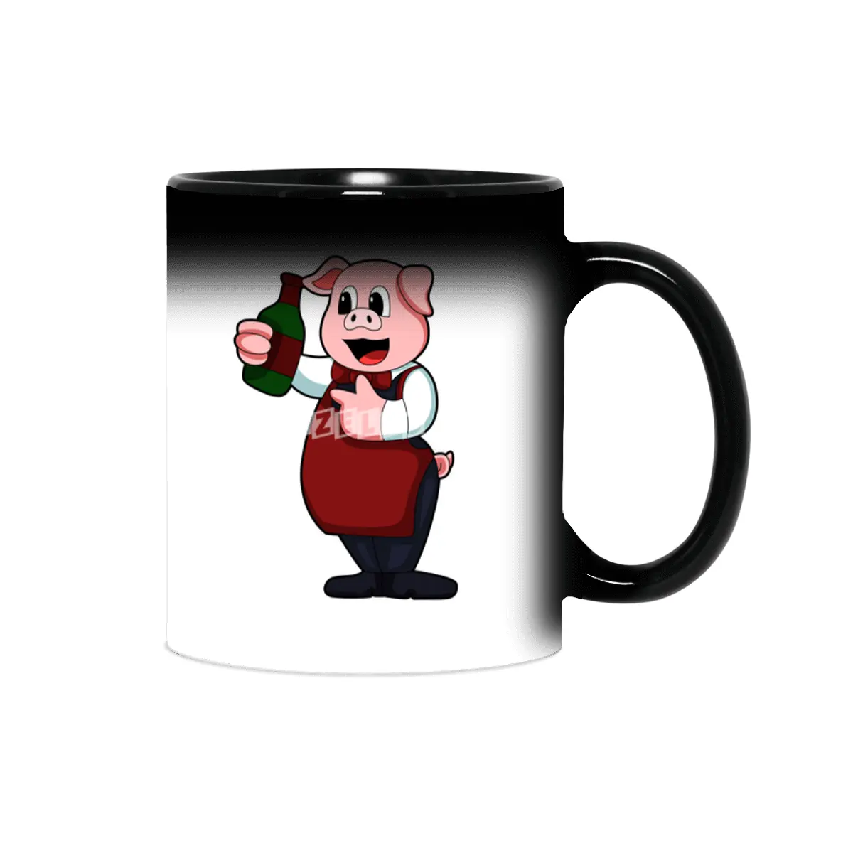 Pig as Waiter with Bottle of Red wine Sihirli Kupa