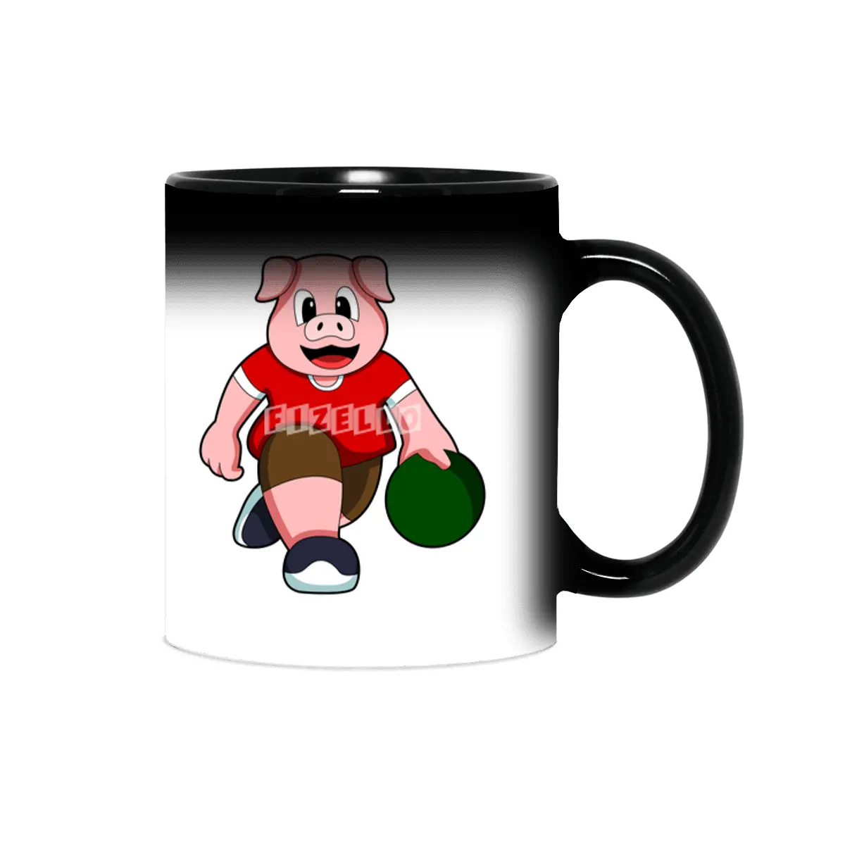Pig at Bowling with Bowling ball Sihirli Kupa