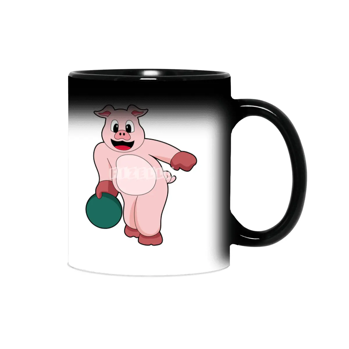 Pig at Bowling with Bowling ball Sihirli Kupa