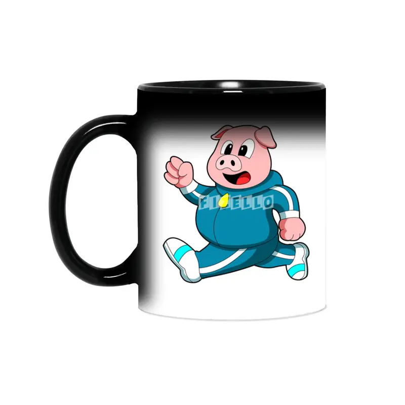 Pig at Fitness - Jogging with Jogging suit Sihirli Kupa