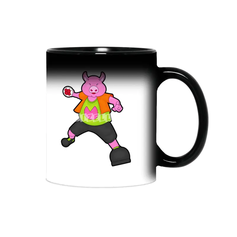 Pig at Handball player with Handball Sihirli Kupa