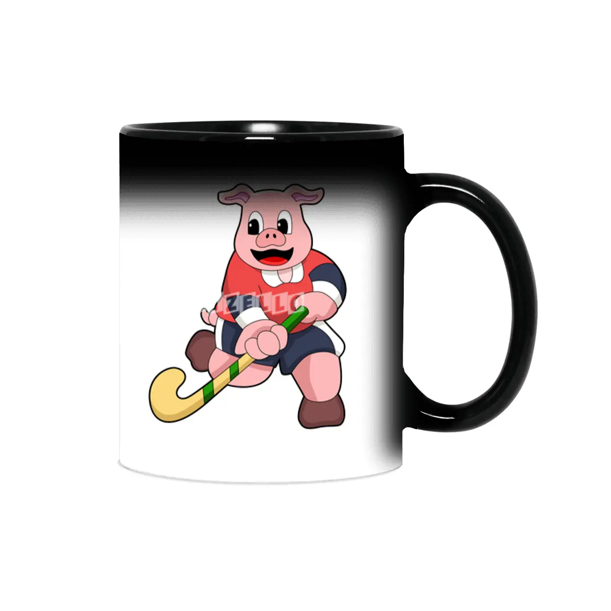 Pig at Hockey with Hockey bat Sihirli Kupa