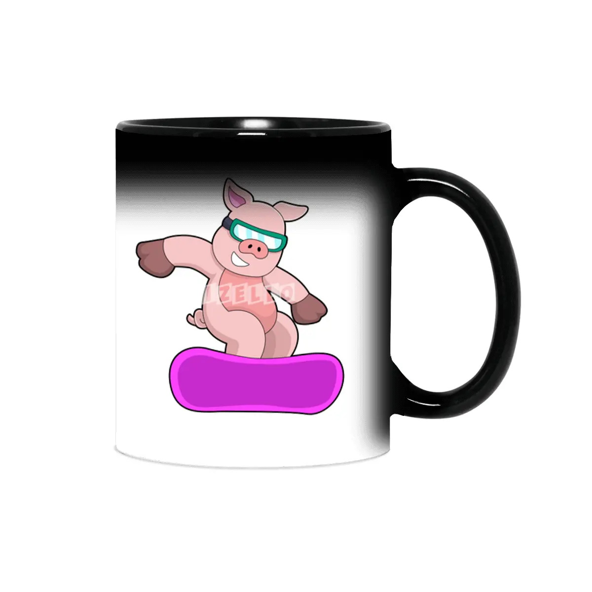Pig at Snowboard Sports & Ski goggles Sihirli Kupa