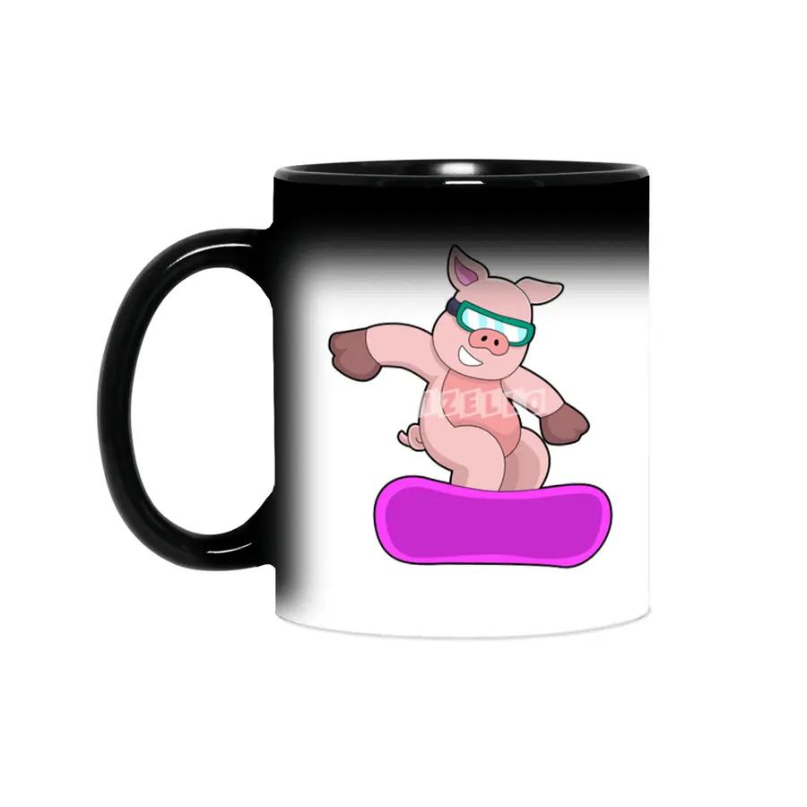 Pig at Snowboard Sports & Ski goggles Sihirli Kupa