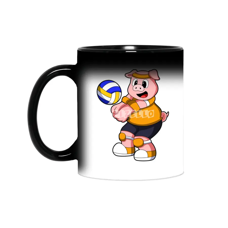 Pig at Sports with Volleyball Sihirli Kupa