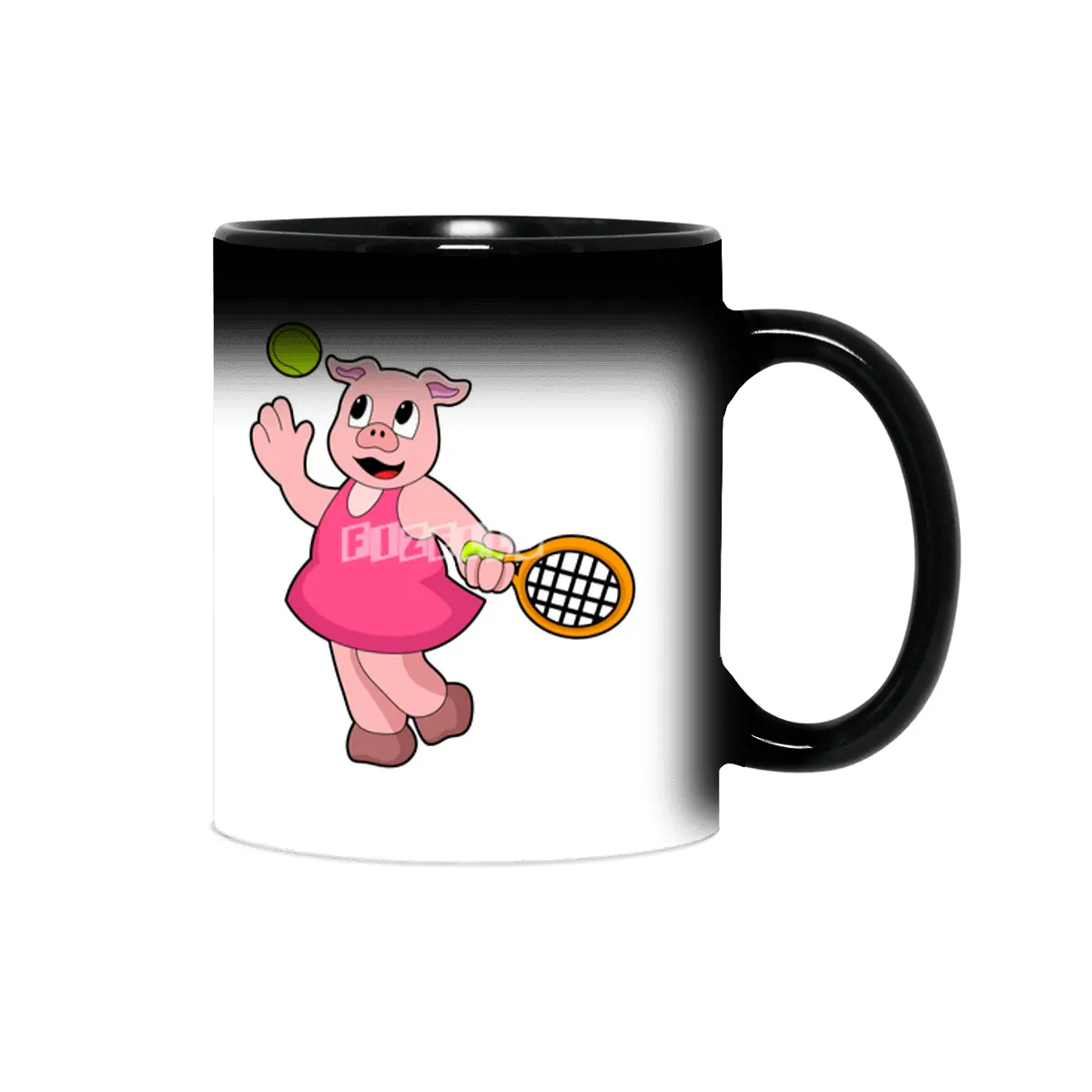Pig at Tennis with Tennis racket Sihirli Kupa