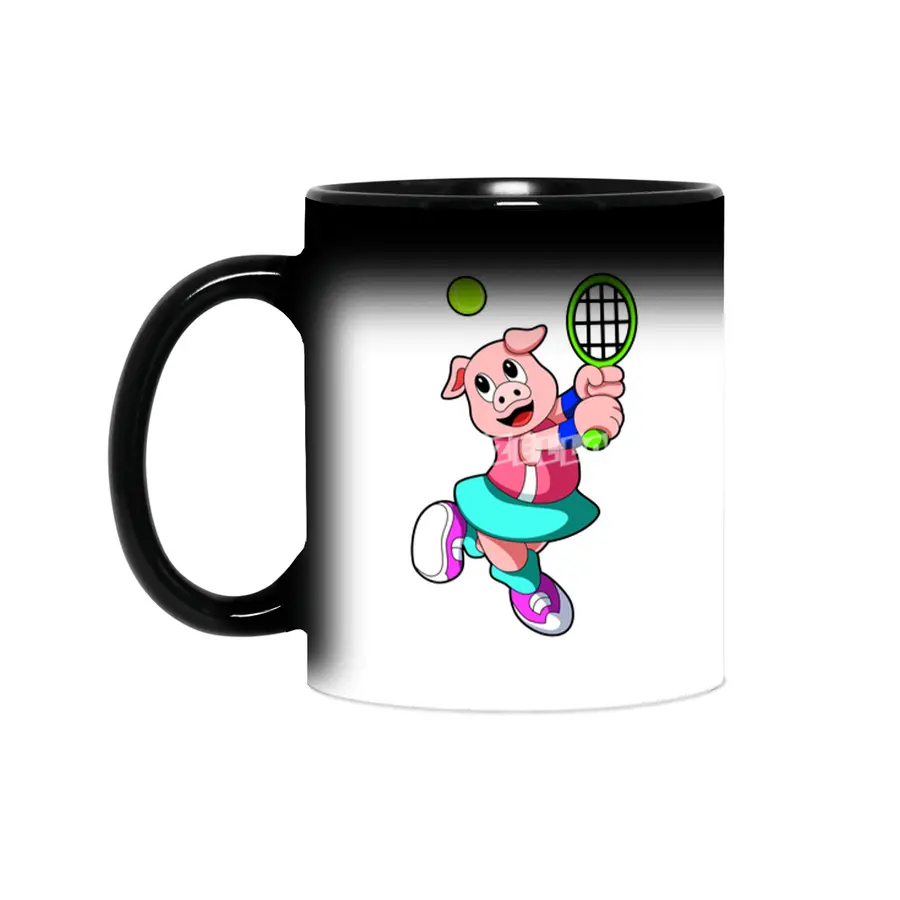 Pig at Tennis with Tennis racket & Skirt Sihirli Kupa