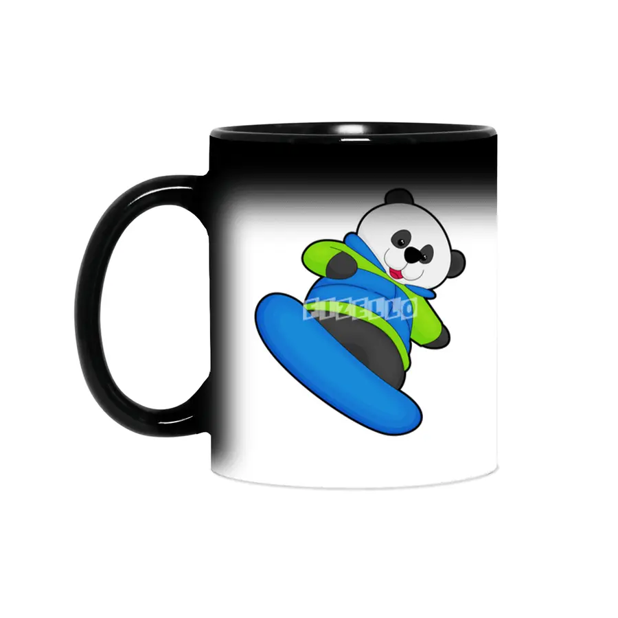 Panda as Snowboarder with Snowboard Sihirli Kupa