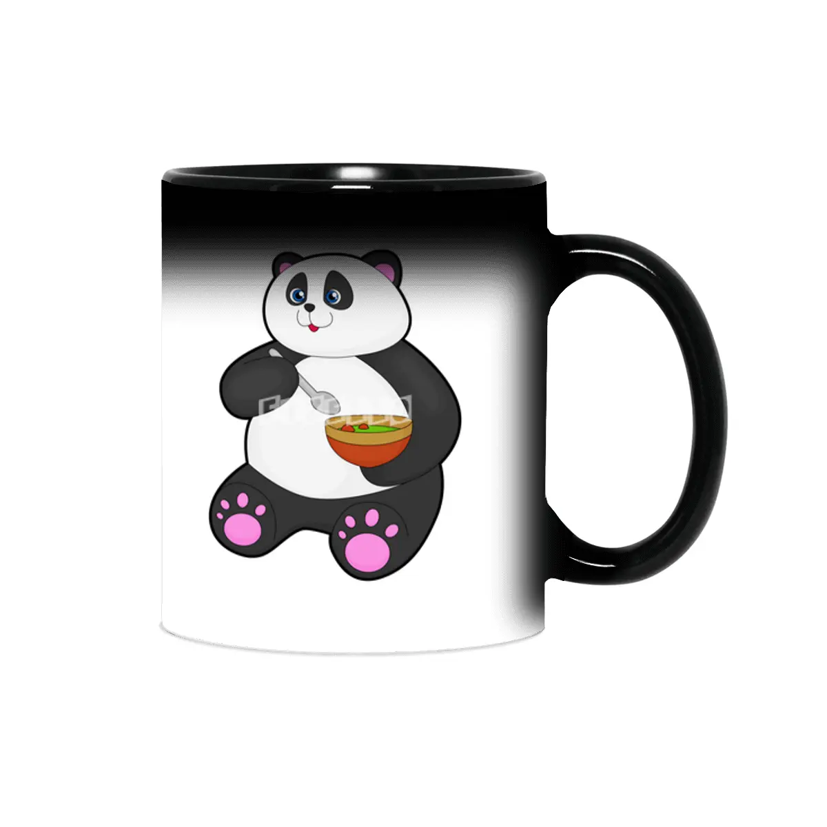 Panda at Eating with Spoon & Bowl Sihirli Kupa