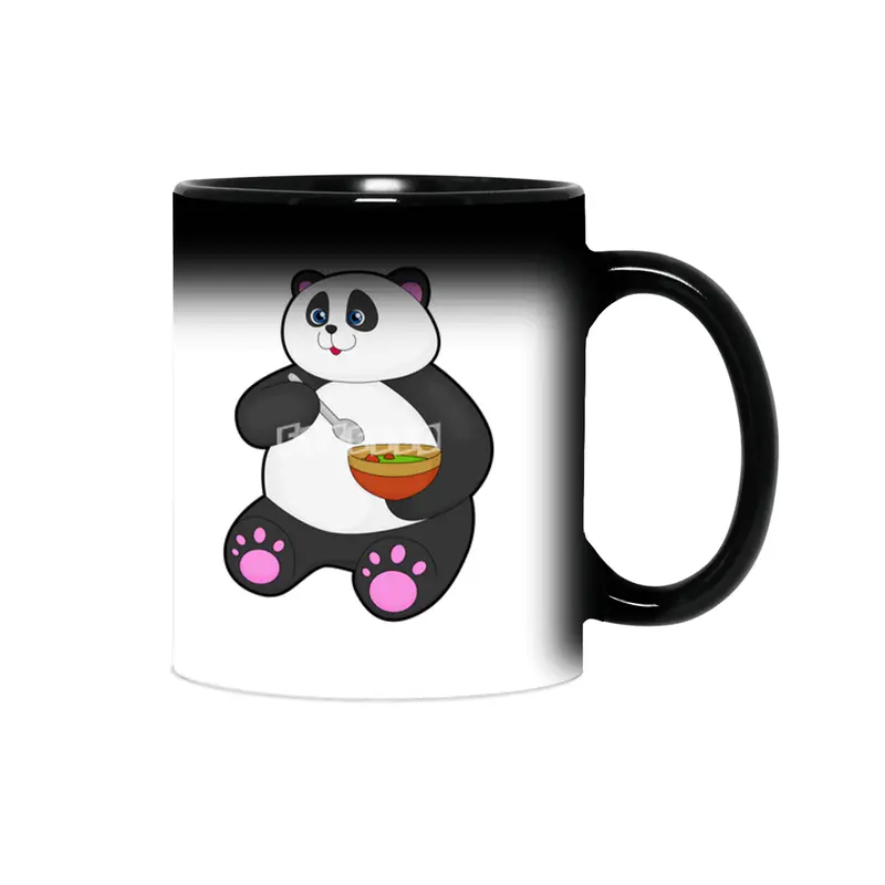 Panda at Eating with Spoon & Bowl Sihirli Kupa