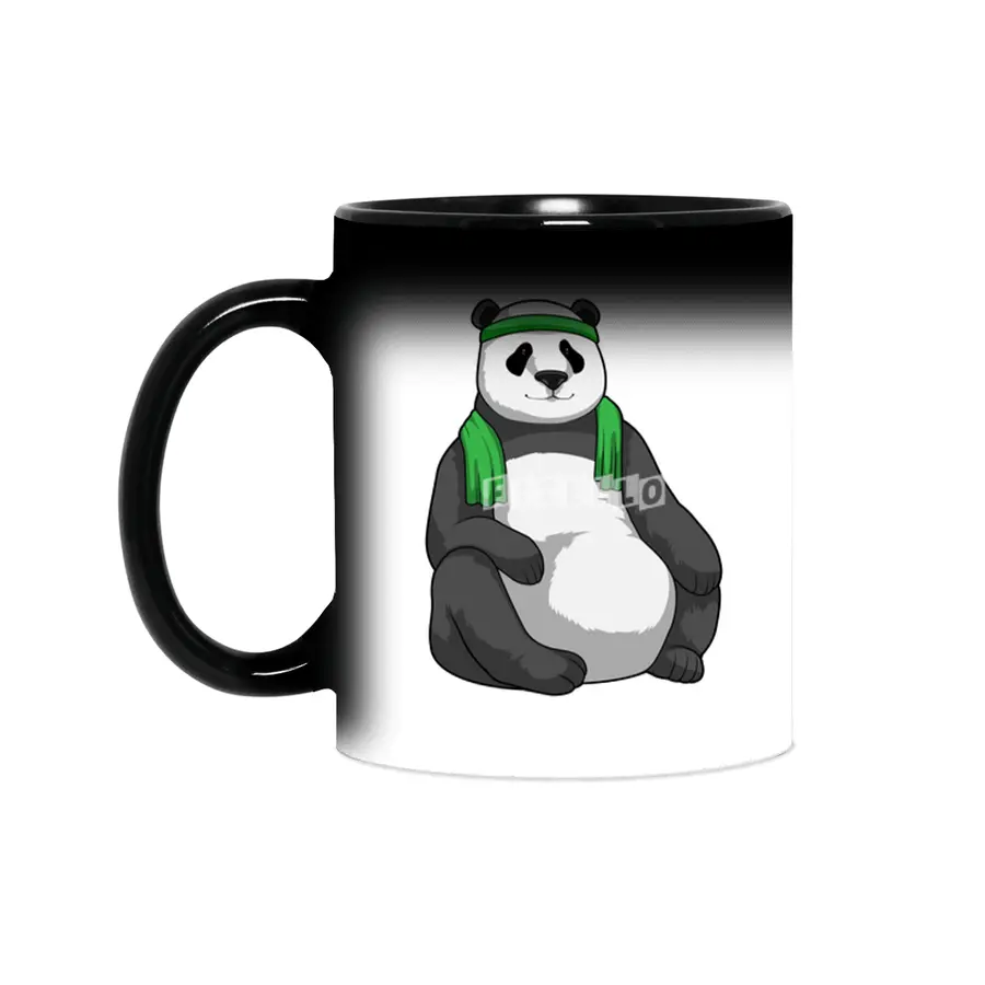 Panda at Fitness with Towel Sihirli Kupa