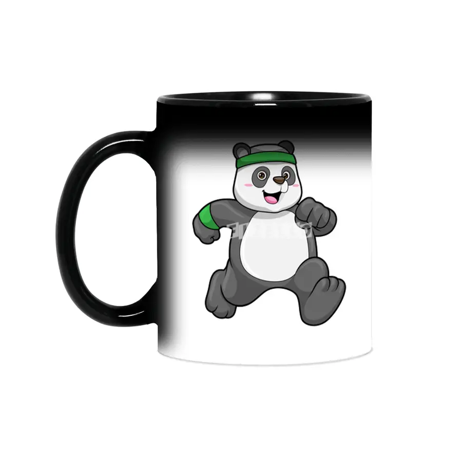 Panda at Jogging with Headband & Sweatband Sihirli Kupa