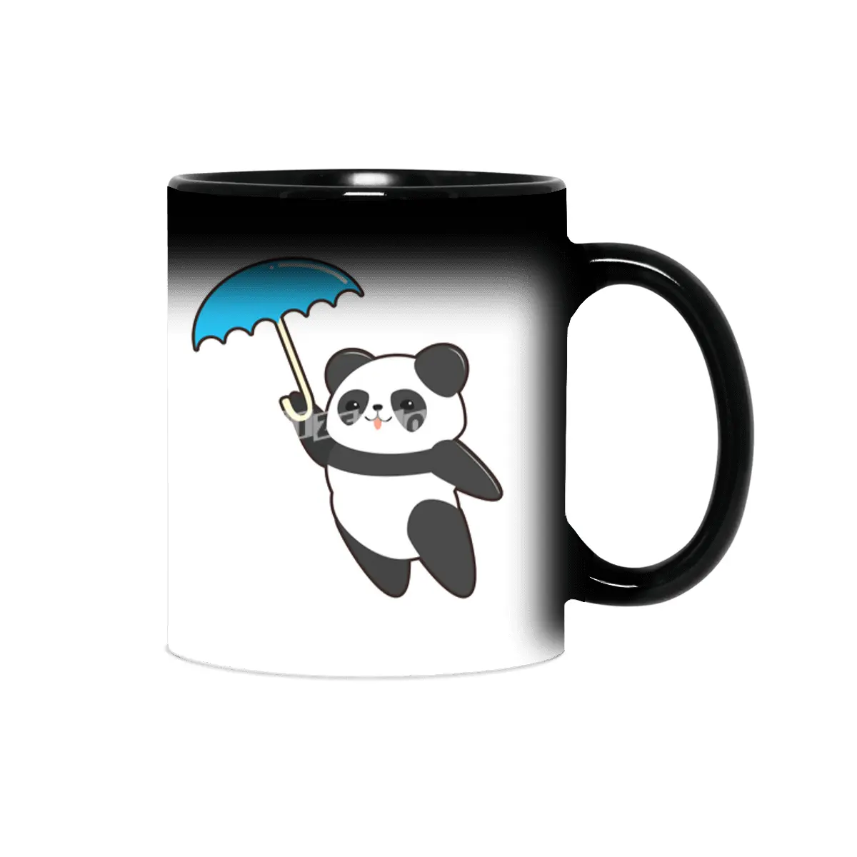 Panda at Rain with Umbrella Sihirli Kupa