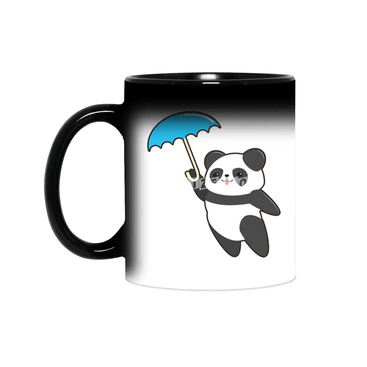 Panda at Rain with Umbrella Sihirli Kupa