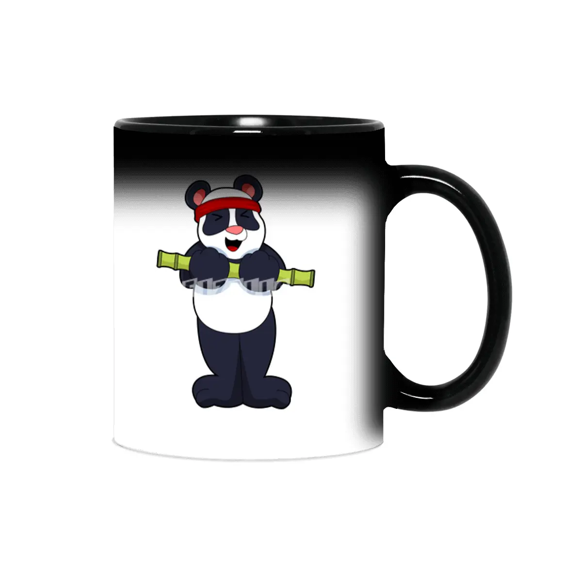 Panda at Work out with Bamboo Weight Sihirli Kupa