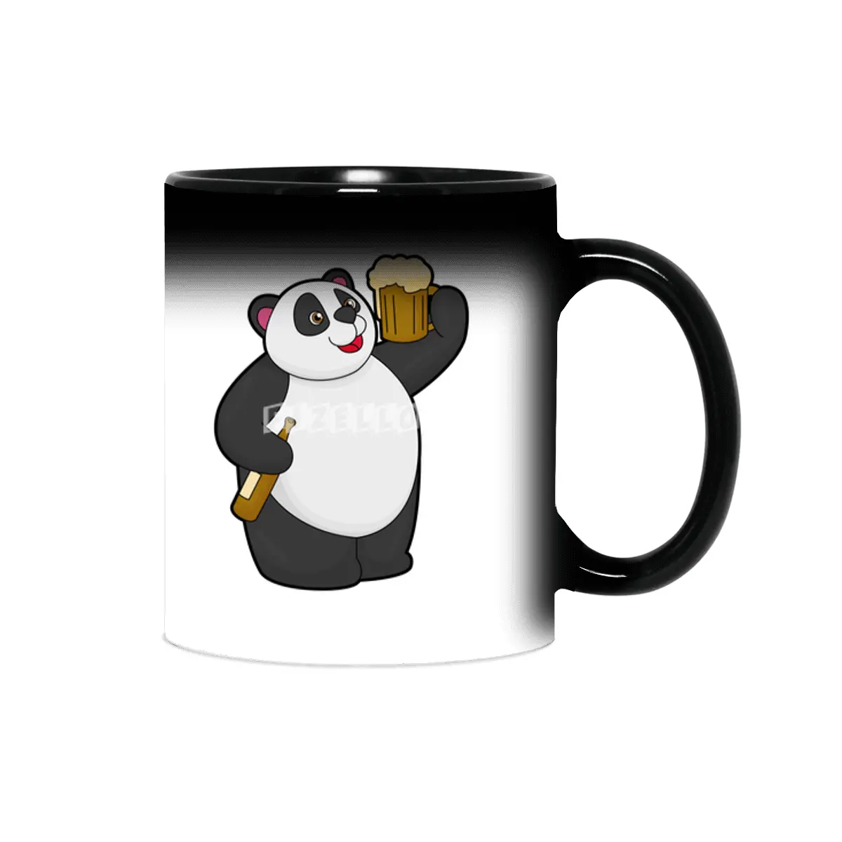 Panda with Beer bottle & Beer mug Sihirli Kupa