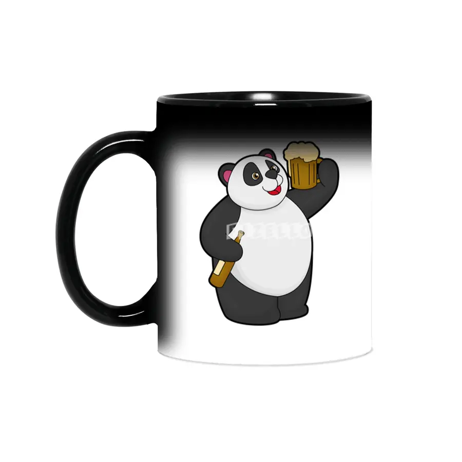 Panda with Beer bottle & Beer mug Sihirli Kupa