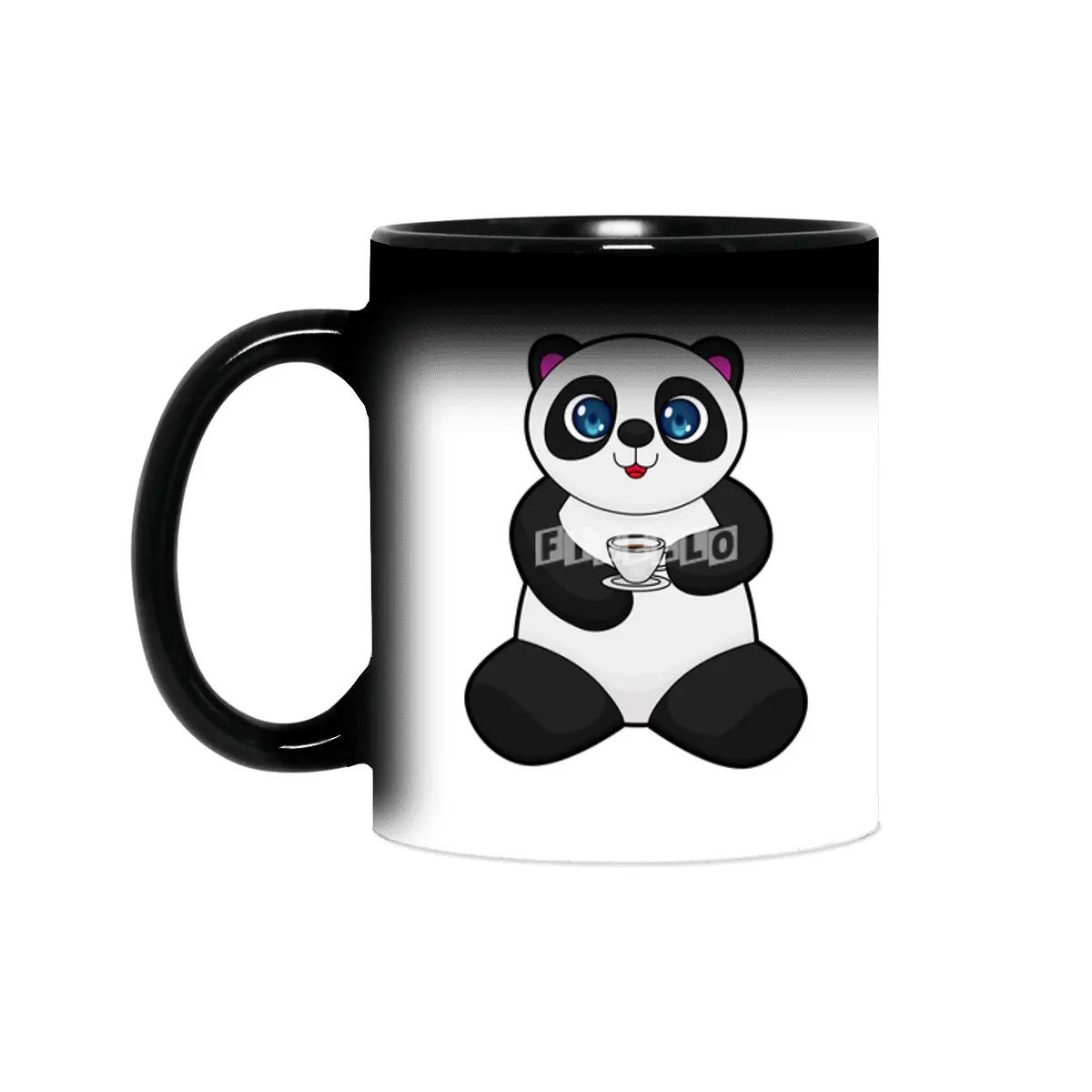 Panda with Cup of Coffee Sihirli Kupa