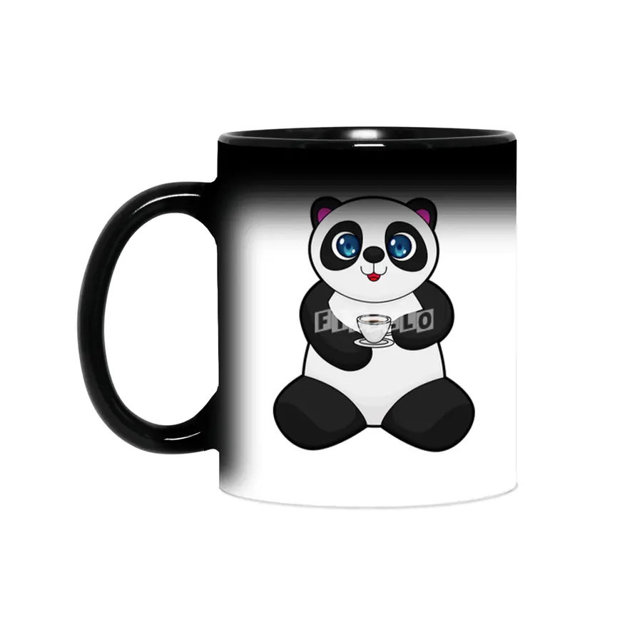 Panda with Cup of Coffee Sihirli Kupa