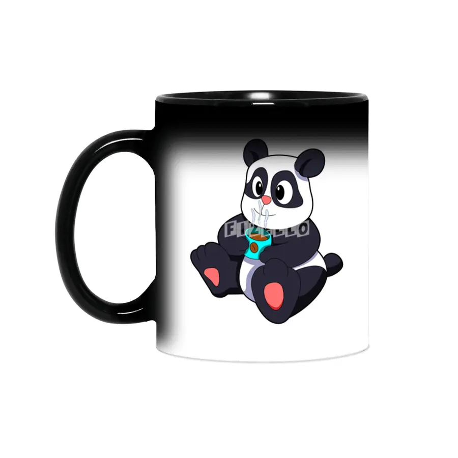 Panda with Cup of Coffee Sihirli Kupa
