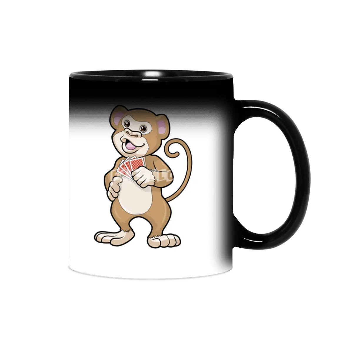 Monkey at Poker with Poker cards Sihirli Kupa