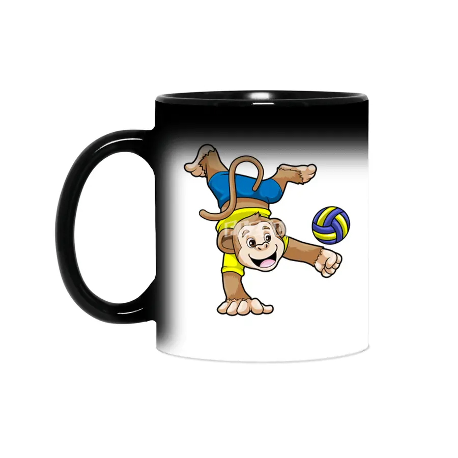 Monkey at Sports with Volleyball Sihirli Kupa