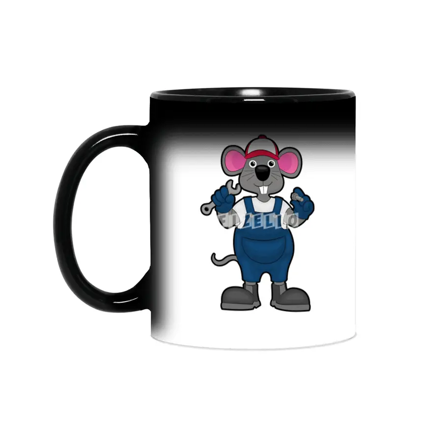 Mouse as Mechanic with Screw & Spanner Sihirli Kupa