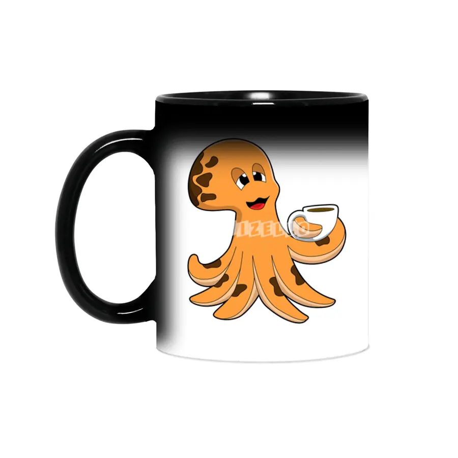 Octopus with Cup of Coffee Sihirli Kupa