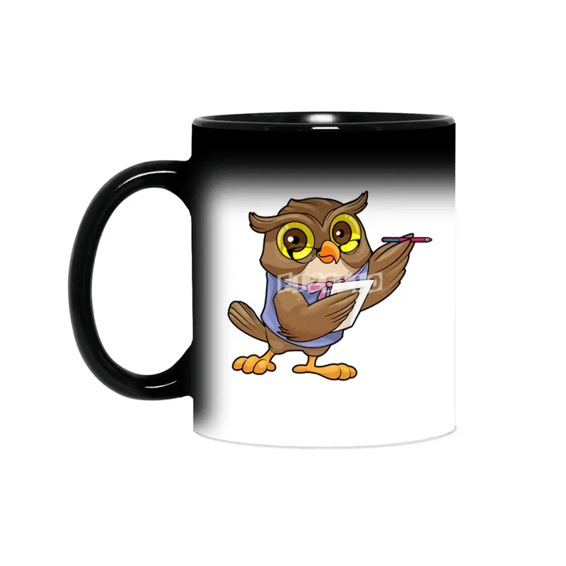 Owl as Secretary with Ballpoint pen & Note Sihirli Kupa