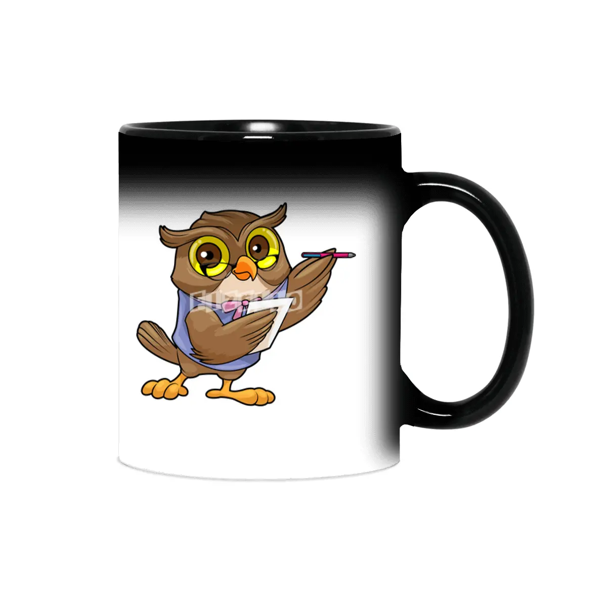 Owl as Secretary with Ballpoint pen & Note Sihirli Kupa