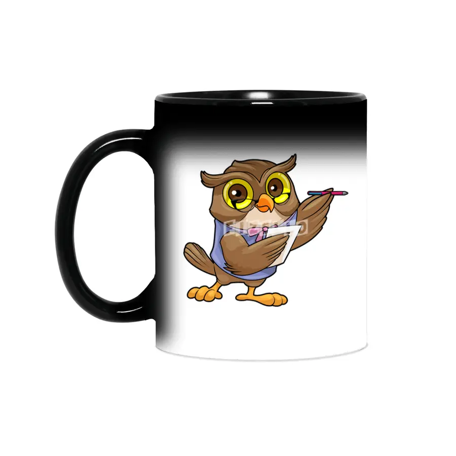 Owl as Secretary with Ballpoint pen & Note Sihirli Kupa