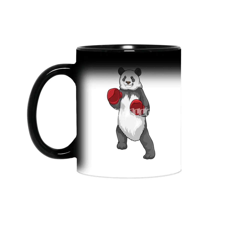 Panda as Boxer with Boxing gloves Sihirli Kupa