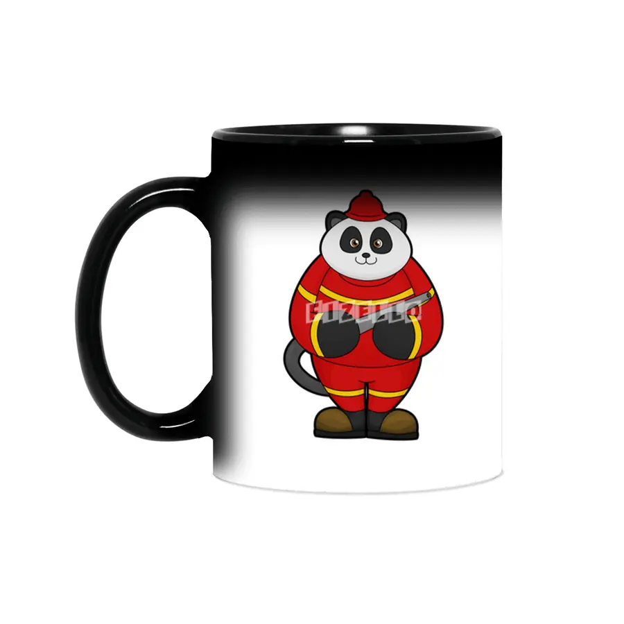 Panda as Firefighter with Hose Sihirli Kupa