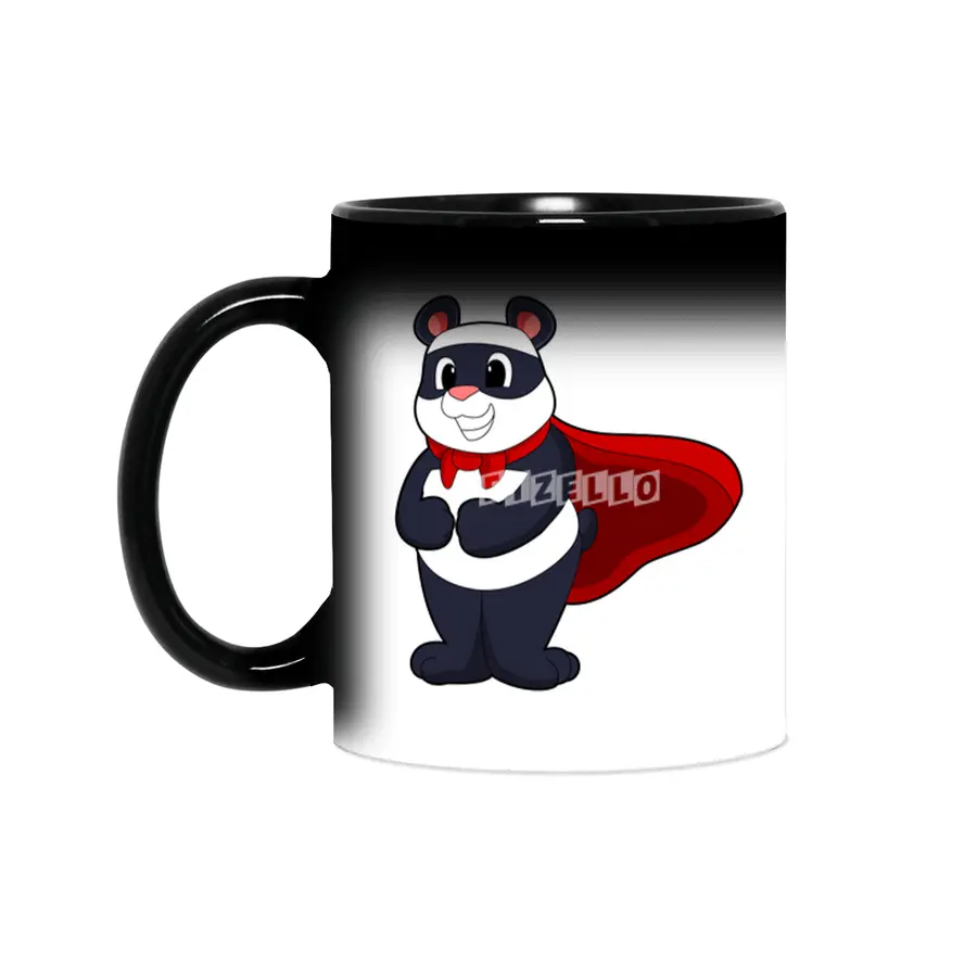 Panda as Hero with Mask & Cape Sihirli Kupa