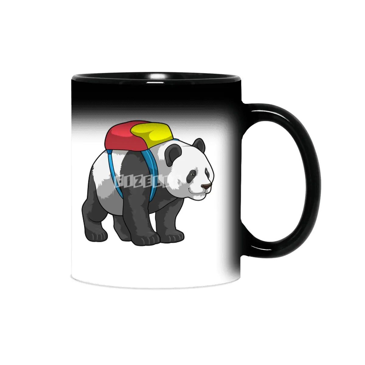 Panda as Hiker with Backpack Sihirli Kupa
