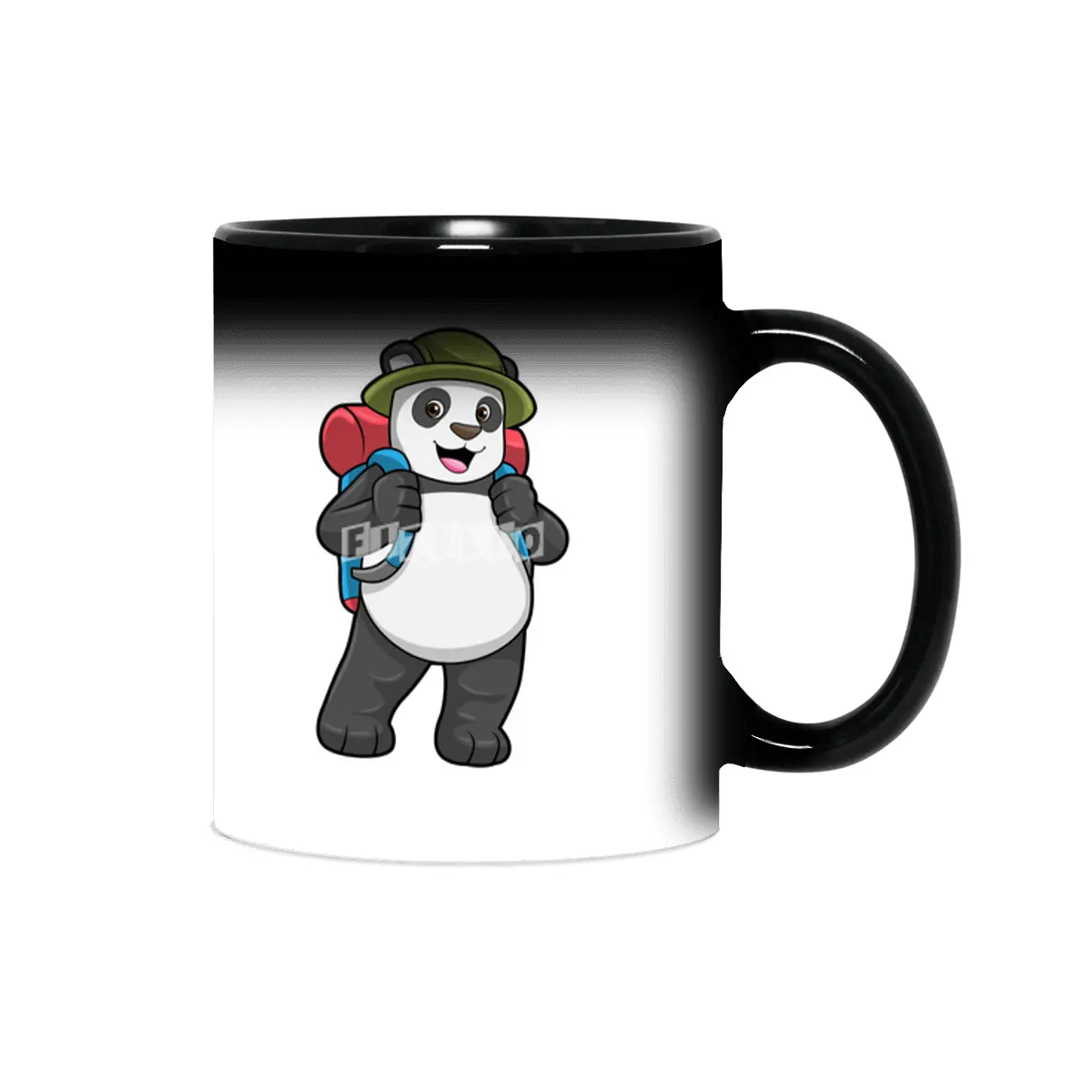 Panda as Hiker with Backpack Sihirli Kupa