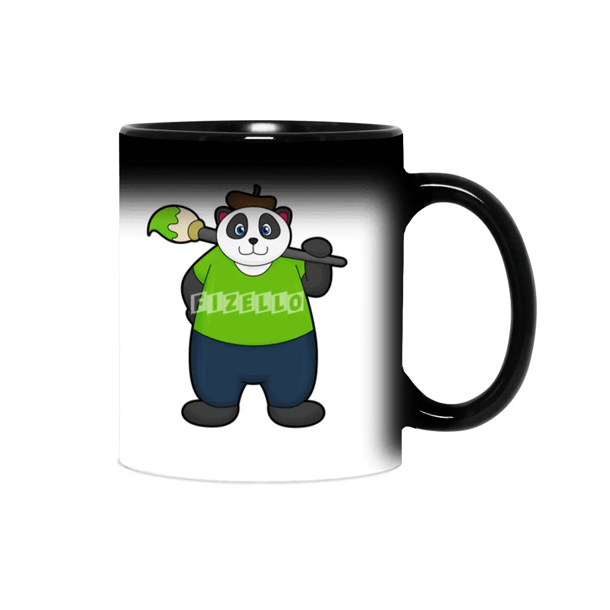 Panda as Painter with Paintbrush Sihirli Kupa