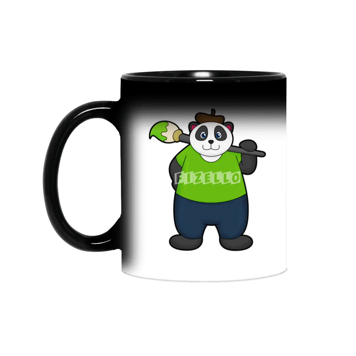 Panda as Painter with Paintbrush Sihirli Kupa