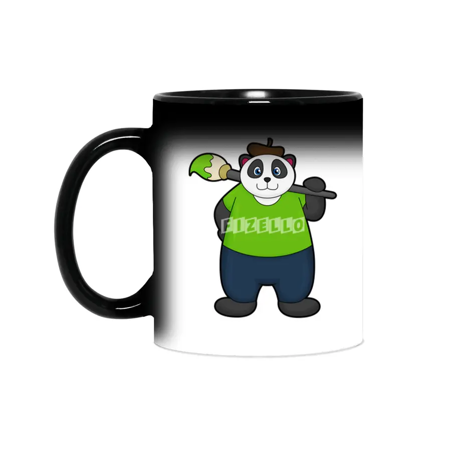 Panda as Painter with Paintbrush Sihirli Kupa