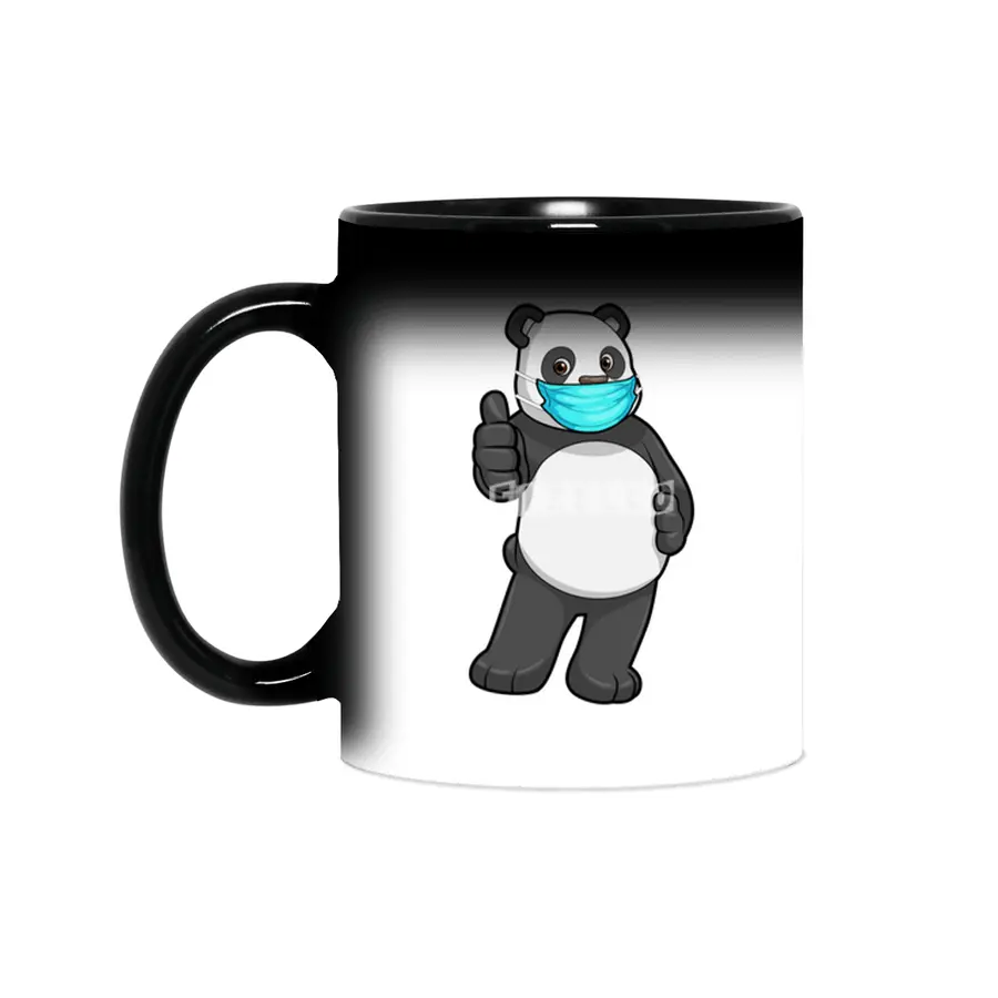 Panda with Face mask Sihirli Kupa