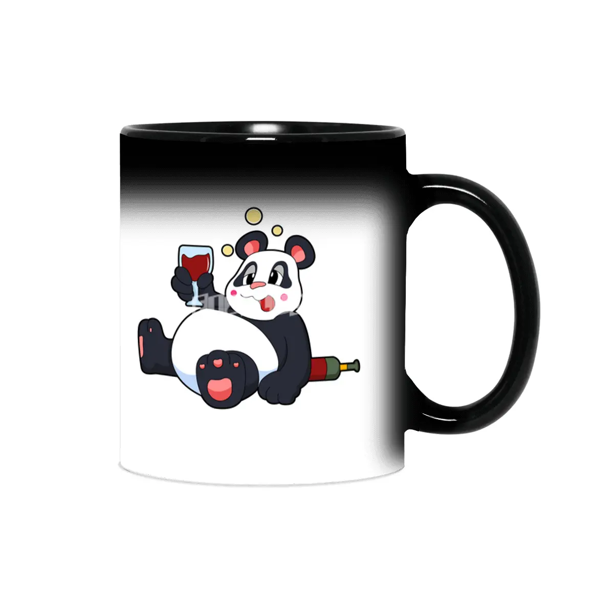Panda with Glass of Red wine Sihirli Kupa