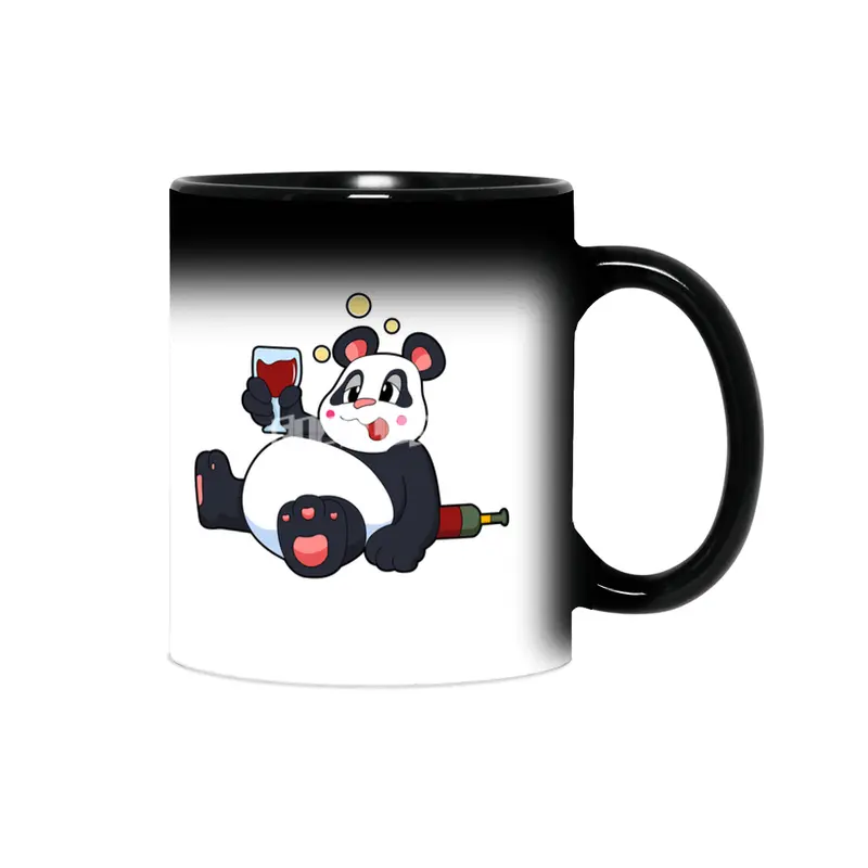 Panda with Glass of Red wine Sihirli Kupa