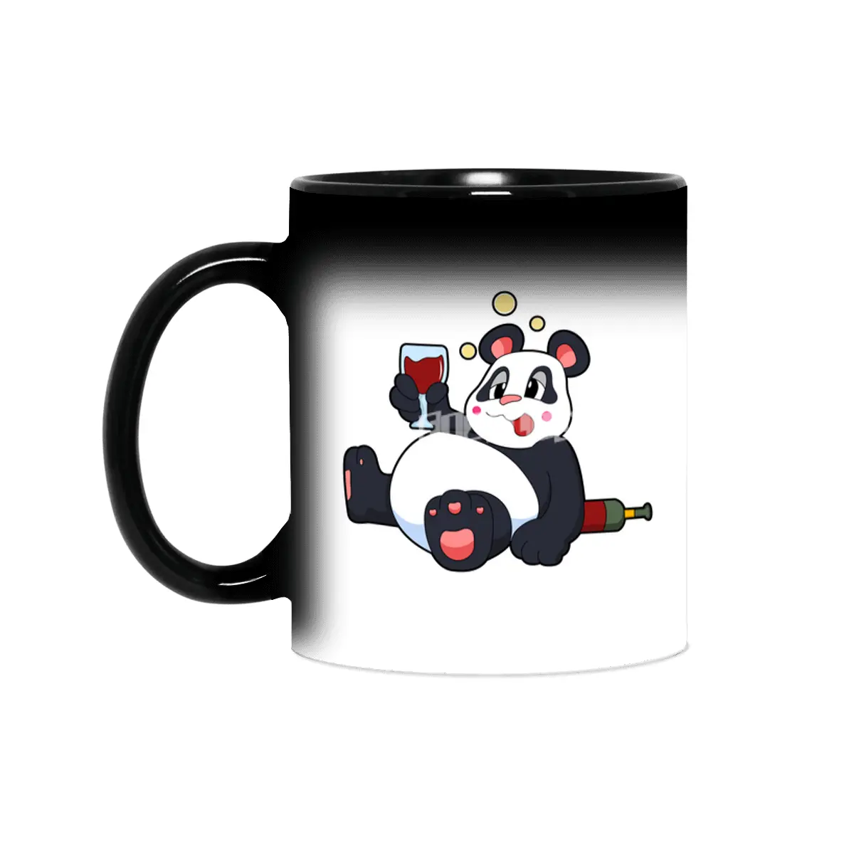 Panda with Glass of Red wine Sihirli Kupa