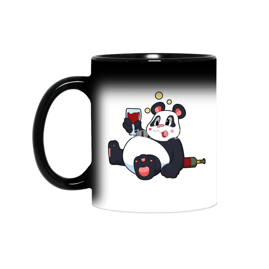 Panda with Glass of Red wine Sihirli Kupa