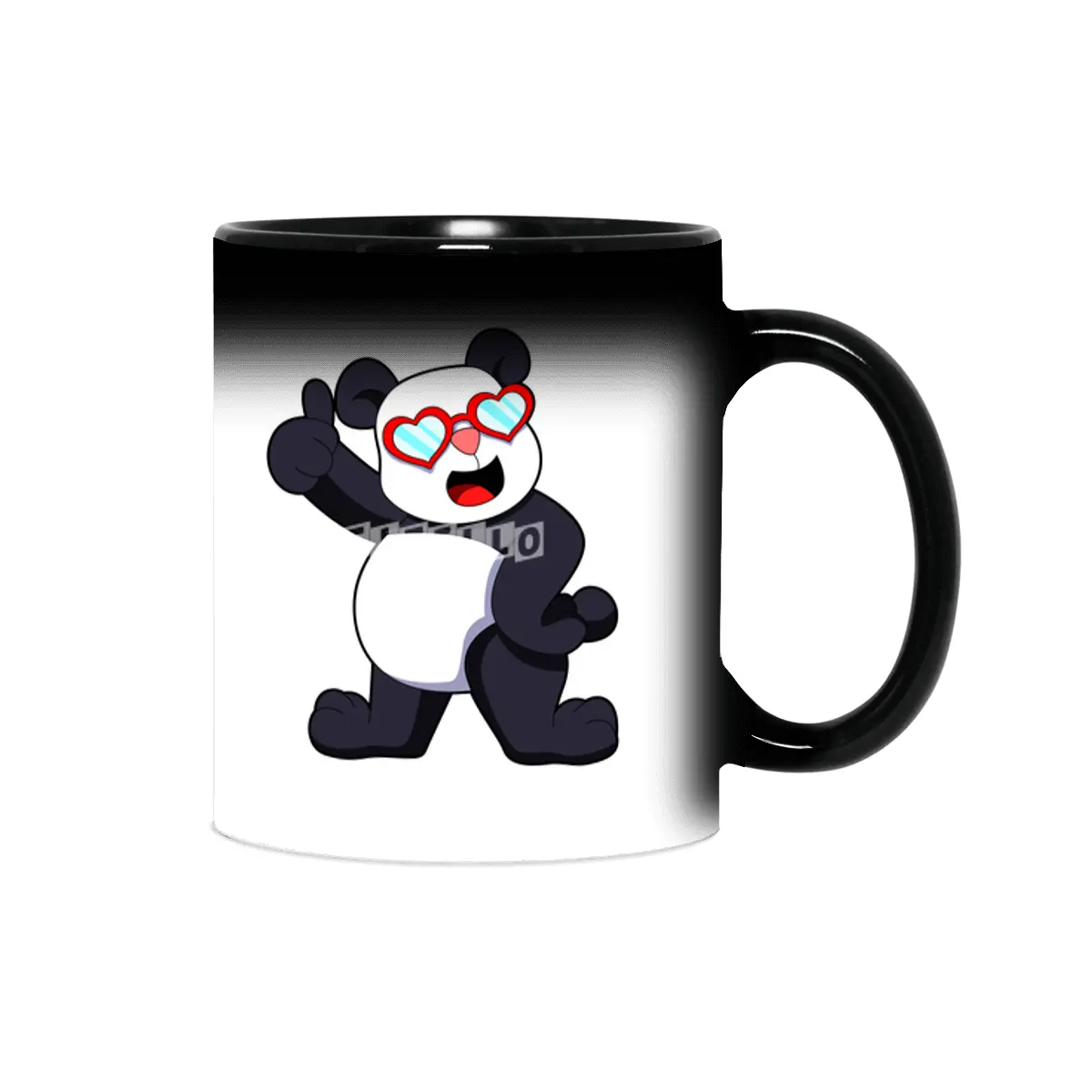 Panda with Heart as Glasses Sihirli Kupa