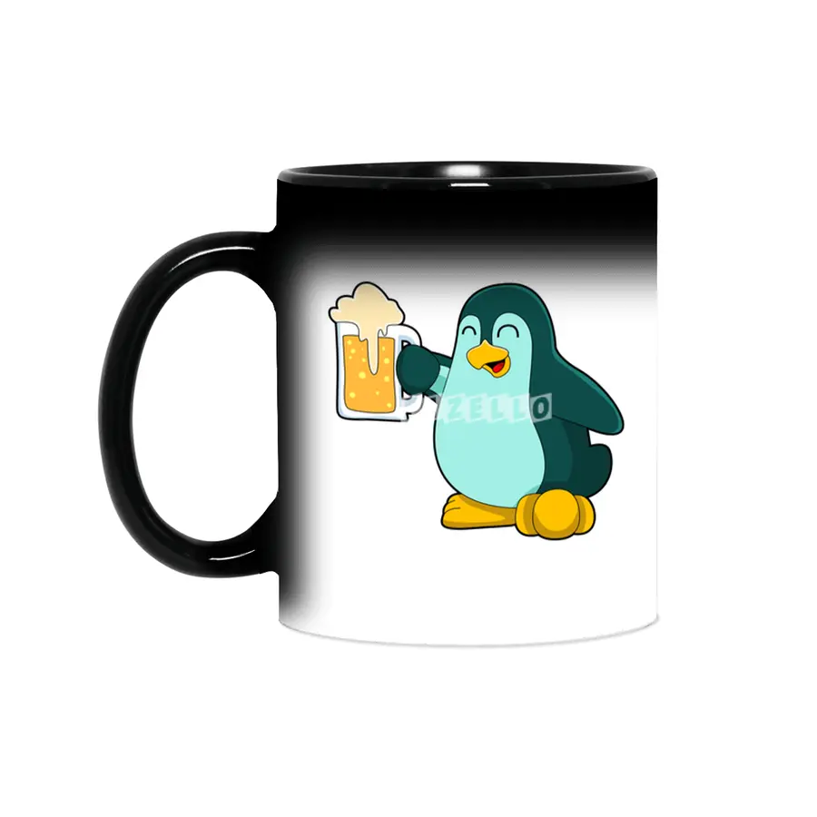 Penguin with Glass of Beer Sihirli Kupa
