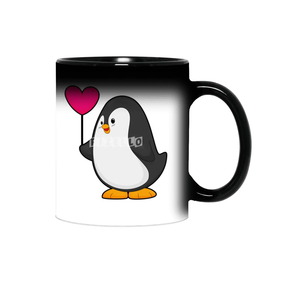 Penguin with Heart Balloon Sihirli Kupa