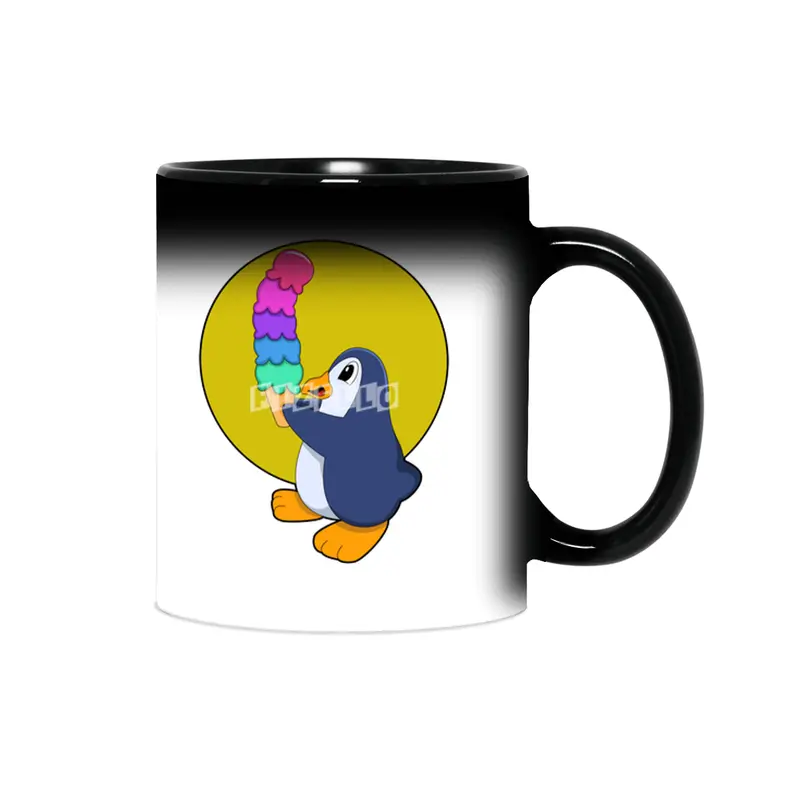 Penguin with Ice cream Sihirli Kupa