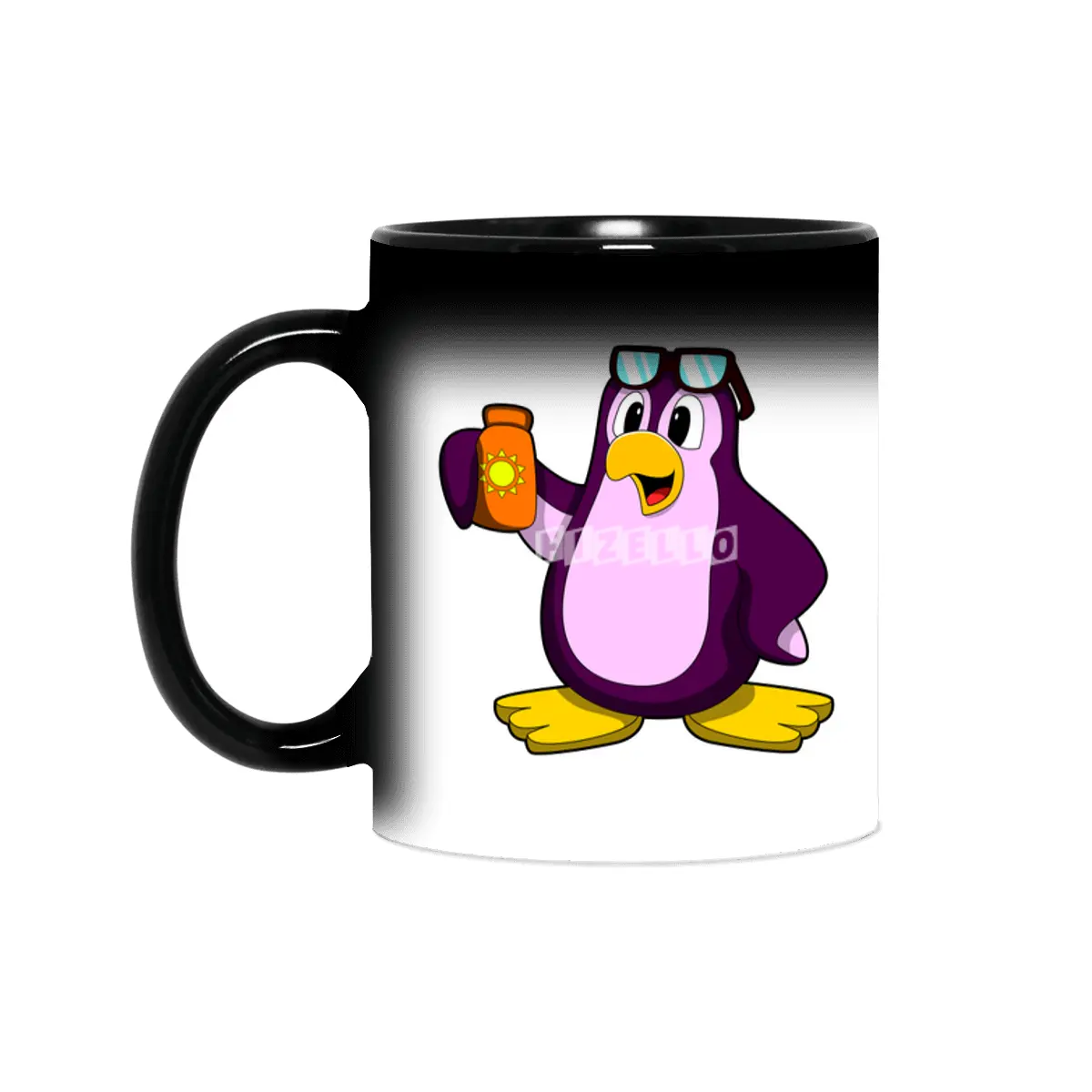 Penguin with Suncream & Sunglasses Sihirli Kupa